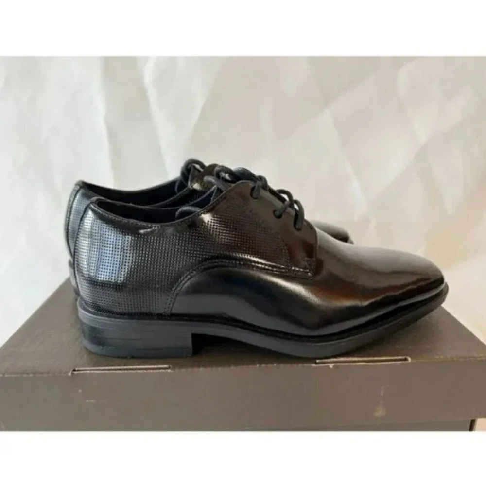 Florsheim Perito Plain Toe Derby Dress Shoes Big Kids 7 M Black Patent Leather
